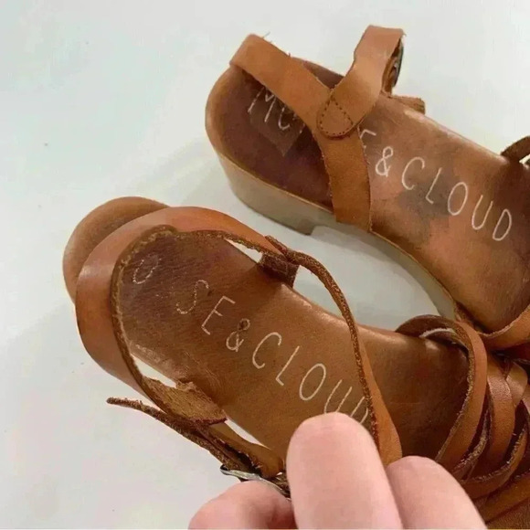 Muse & cloud womens sandals size 36 tan leather chunky retro festival boho - Picture 8 of 12